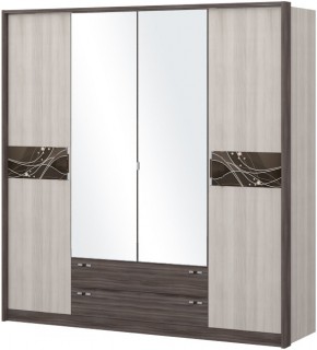 Шкаф 4-х дверный с зеркалом Шк69.2 МС Николь в Приобье - priobie.ok-mebel.com | фото
