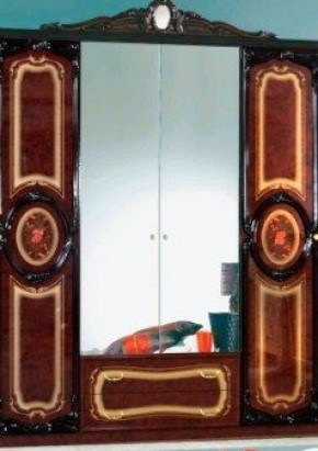 Шкаф 4-х дверный с зеркалами (01.144) Роза (могано) в Приобье - priobie.ok-mebel.com | фото