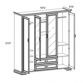 Шкаф 4D2S Z , MONAKO, цвет Сосна винтаж в Приобье - priobie.ok-mebel.com | фото