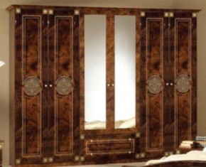 Шкаф 6-и дверный с зеркалами (02.146) Рома (орех) в Приобье - priobie.ok-mebel.com | фото 1