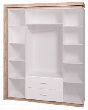 Шкаф для одежды с ящиками 4-х створчатый с зеркалом Люмен 16 в Приобье - priobie.ok-mebel.com | фото 2