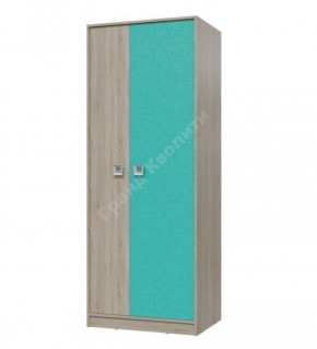 Шкаф для одежды Сити (Арт. 6-9411) Дуб Сонома/Аква в Приобье - priobie.ok-mebel.com | фото