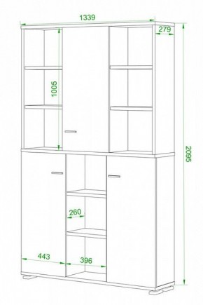 Шкаф книжный Домино нельсон ПУ-40-3 в Приобье - priobie.ok-mebel.com | фото 2