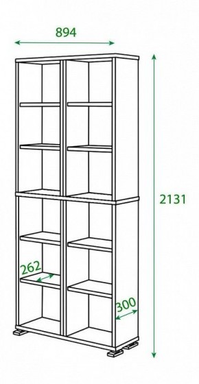 Шкаф книжный Домино ПУ-30-3 в Приобье - priobie.ok-mebel.com | фото 2