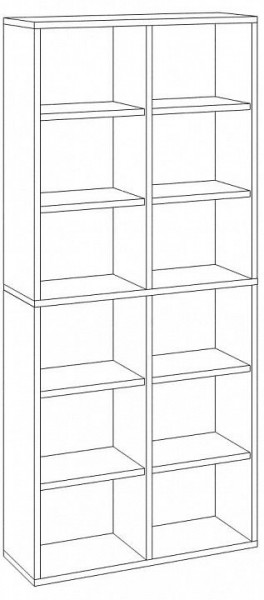 Шкаф книжный Домино СУ(ш2в2)+4ФГ в Приобье - priobie.ok-mebel.com | фото 2