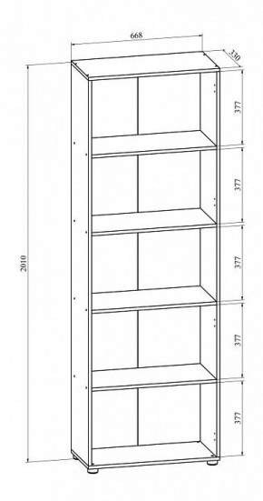 Шкаф книжный Офис ОФ-302К в Приобье - priobie.ok-mebel.com | фото 2