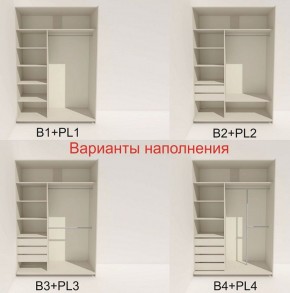 Шкаф-купе 1400 серии SOFT D8+D2+B2+PL4 (2 ящика+F обр.штанга) профиль «Графит» в Приобье - priobie.ok-mebel.com | фото 6