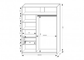 Шкаф-купе 1500 серии NEW CLASSIC K3+K3+B2+PL1 (2 ящика+1 штанга) профиль «Капучино» в Приобье - priobie.ok-mebel.com | фото 3