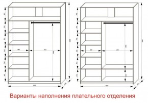 Шкаф-купе 1600 серии SOFT D1+D3+B2+PL1 (2 ящика+1штанга) профиль «Графит» в Приобье - priobie.ok-mebel.com | фото 6