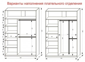 Шкаф-купе 1600 серии SOFT D6+D6+B2+PL3 (2 ящика+2штанги) профиль «Капучино» в Приобье - priobie.ok-mebel.com | фото 7