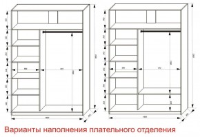 Шкаф-купе 1600 серии SOFT D6+D6+B2+PL3 (2 ящика+2штанги) профиль «Капучино» в Приобье - priobie.ok-mebel.com | фото 8