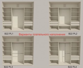 Шкаф-купе 2100 серии SOFT D2+D7+D3+B22+PL2 (по 2 ящика лев/прав+1штанга+1полка) профиль «Графит» в Приобье - priobie.ok-mebel.com | фото 6