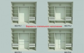 Шкаф-купе 2450 серии NEW CLASSIC K6Z+K1+K6+B22+PL2 (по 2 ящика лев/прав+1 штанга+1 полка) профиль «Капучино» в Приобье - priobie.ok-mebel.com | фото 6