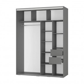 Шкаф-купе Крафт-6 1.6 м ШКК-06 (графит) в Приобье - priobie.ok-mebel.com | фото 2