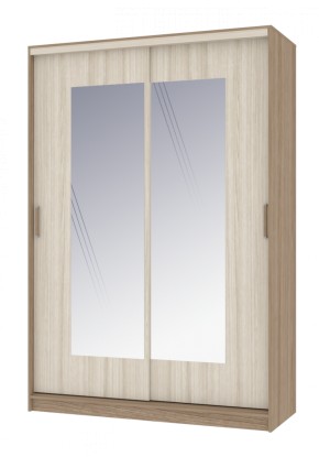 Шкаф-купе Неаполь 1,5 с 2-мя зеркалами (ЯШ темный/светлый) в Приобье - priobie.ok-mebel.com | фото 1