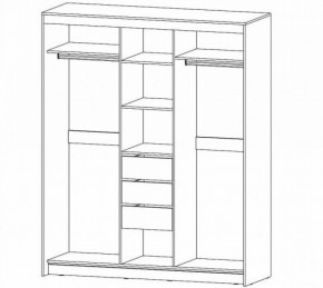 РИВЬЕРА Шкаф-купе 3х створчатый в Приобье - priobie.ok-mebel.com | фото 2