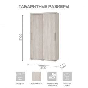 Шкаф-купе ШКК-11 (ясень белый) в Приобье - priobie.ok-mebel.com | фото 7