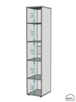 Шкаф Linnea MHR-1-2 2050х400х510 (ДВ-М 11.1.25) в Приобье - priobie.ok-mebel.com | фото 3