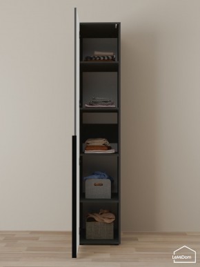 Шкаф Linnea MHR-1-2 2050х400х510 (Графит-М 11.1.25) в Приобье - priobie.ok-mebel.com | фото 4