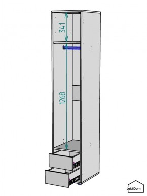 Шкаф Linnea MHR-1-3 2050х400х510 (Белый-М 11.1.2) в Приобье - priobie.ok-mebel.com | фото 3