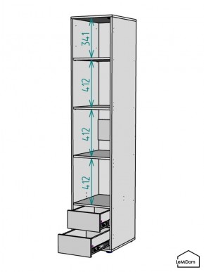 Шкаф Linnea MHR-1-3 2050х400х510 (Белый-М 11.1.2) в Приобье - priobie.ok-mebel.com | фото 4