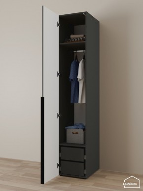Шкаф Linnea MHR-1-3 2050х400х510 (Графит-М 11.1.25) в Приобье - priobie.ok-mebel.com | фото 5