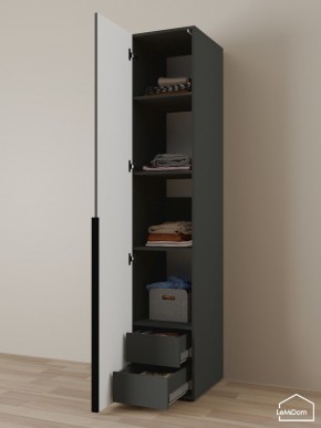 Шкаф Linnea MHR-1-4 2050х400х510 (Графит-М 11.1.25) в Приобье - priobie.ok-mebel.com | фото 6