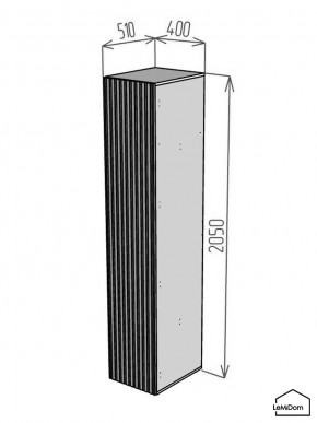 Шкаф Linnea MHR-1PO 2050х400х510 (Белый-М 11.1.2) в Приобье - priobie.ok-mebel.com | фото 2