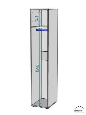 Шкаф Linnea MHR-1PO 2050х400х510 (Белый-М 11.1.2) в Приобье - priobie.ok-mebel.com | фото 3