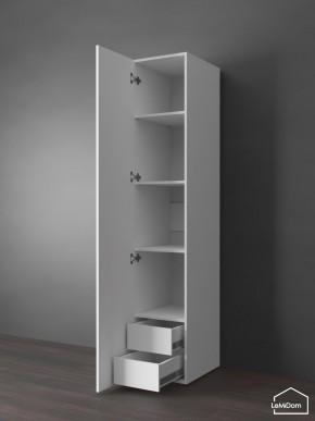 Шкаф Linnea MHR-1PO-4 2050х400х510 (Белый-М 11.1.2) в Приобье - priobie.ok-mebel.com | фото 4