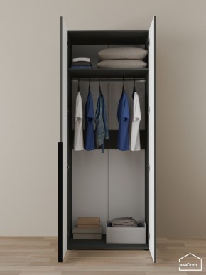Шкаф Linnea MHR-2 2050х800х510 (Графит-М 11.1.25) в Приобье - priobie.ok-mebel.com | фото 4