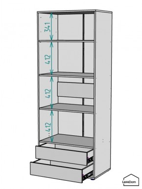 Шкаф Linnea MHR-2-4 2050х800х510 (Белый-М 11.1.2) в Приобье - priobie.ok-mebel.com | фото 3