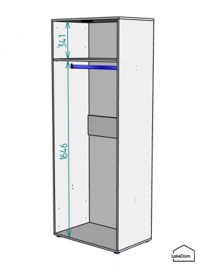 Шкаф Linnea MHR-2PO 2050х800х510 (Белый-М 11.1.2) в Приобье - priobie.ok-mebel.com | фото 3