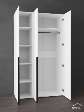 Шкаф Linnea MHR-3-1 2050х1200х510 (Белый-М 11.1.2) в Приобье - priobie.ok-mebel.com | фото 4
