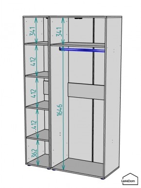 Шкаф Linnea MHR-3-1 2050х1200х510 (ДВ-М 11.1.25) в Приобье - priobie.ok-mebel.com | фото 3