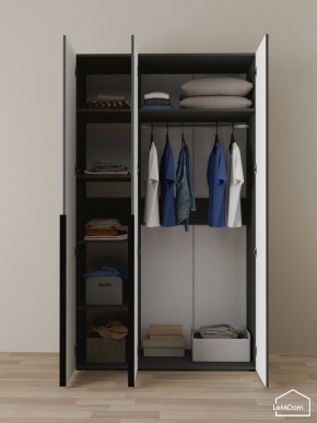 Шкаф Linnea MHR-3-1 2050х1200х510 (Графит-М 11.1.25) в Приобье - priobie.ok-mebel.com | фото 4