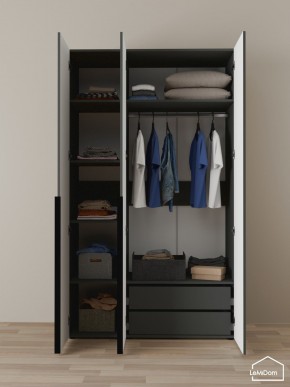 Шкаф Linnea MHR-3-2 2050х1200х510 (Графит-М 11.1.25) в Приобье - priobie.ok-mebel.com | фото 5