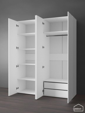 Шкаф Linnea MHR-4PO-2 2050х1600х510 (Белый-М 11.1.2) в Приобье - priobie.ok-mebel.com | фото 5