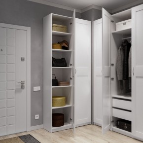 Шкаф МАКС однодверный узкий, цвет белый в Приобье - priobie.ok-mebel.com | фото 4