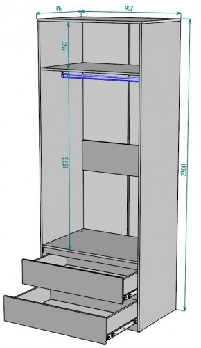 Шкаф Мальта H186 в Приобье - priobie.ok-mebel.com | фото 2