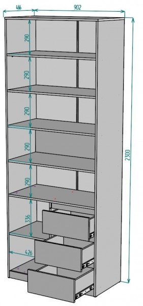 Шкаф Мальта H190 в Приобье - priobie.ok-mebel.com | фото 2