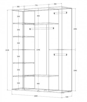 Шкаф Норден 1600 (Белый текстурный) в Приобье - priobie.ok-mebel.com | фото 3