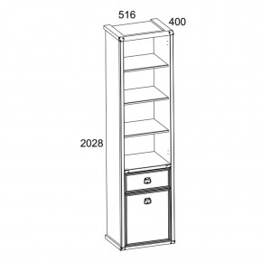 Шкаф открытый 1D1S, MAGELLAN, цвет Сосна винтаж в Приобье - priobie.ok-mebel.com | фото 2