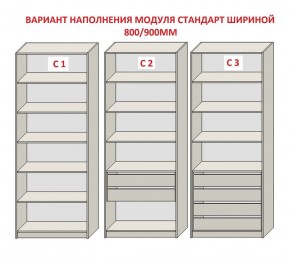 Шкаф распашной серия «ЗЕВС» (PL3/С1/PL2) в Приобье - priobie.ok-mebel.com | фото 6