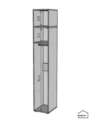 Шкаф с антресолью Linnea MHR-1A-1 2450х400х510 (Белый-М 11.1.1) в Приобье - priobie.ok-mebel.com | фото 3