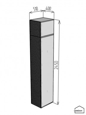 Шкаф с антресолью Linnea MHR-1POA-1 2450х400х510 (Белый-М 11.1.2) в Приобье - priobie.ok-mebel.com | фото 2