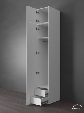 Шкаф с антресолью Linnea MHR-1POA-3 2450х400х510 (Белый-М 11.1.2) в Приобье - priobie.ok-mebel.com | фото 6