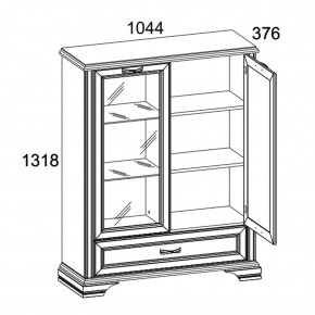 Шкаф с витриной 1V1D1SL, MONAKO, цвет Сосна винтаж/дуб анкона в Приобье - priobie.ok-mebel.com | фото 2