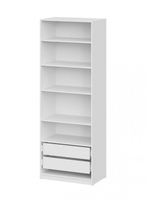 Шкаф ШК-5 + 4 полки + ящики (800) Белый текстурный в Приобье - priobie.ok-mebel.com | фото 3