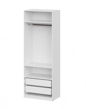 Шкаф ШК-5 + 2 полки + ящики (800) Белый текстурный в Приобье - priobie.ok-mebel.com | фото 3
